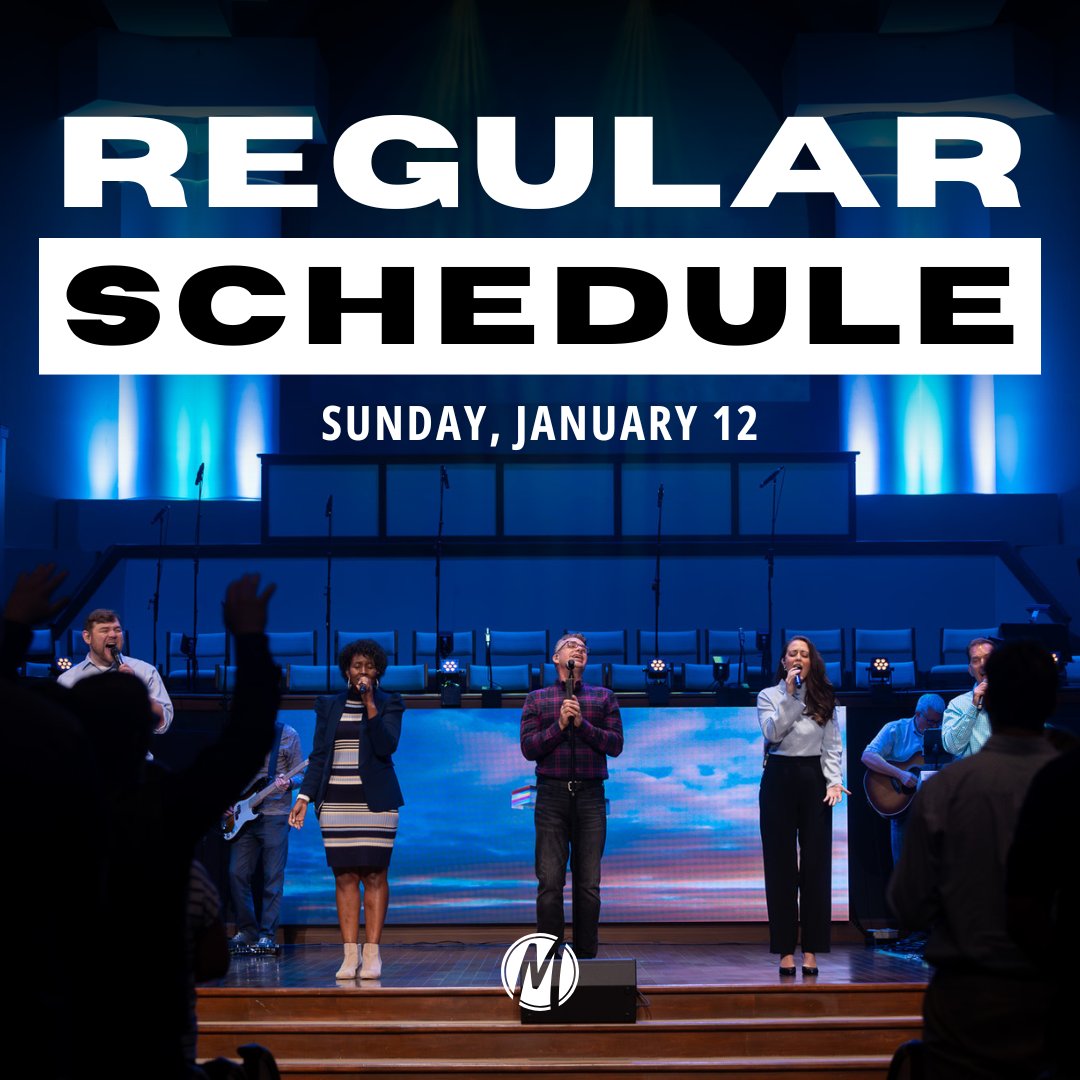 We will be on our regular schedule tomorrow, January 12th. Join us for worship at 9:30 a.m. or 11:00 a.m. and for life groups at 8:15 a.m., 9:30 a.m., or 11:00 a.m. Bring a friend!