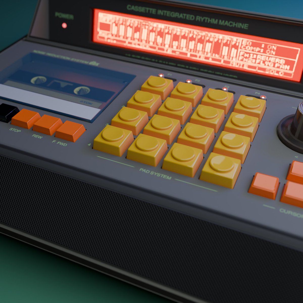 electribez's tweet photo. MPC based on the design of an old Singer Friden Calculator. 

#Blender3D #3DModel #b3d https://t.co/RkwUhyrjT7