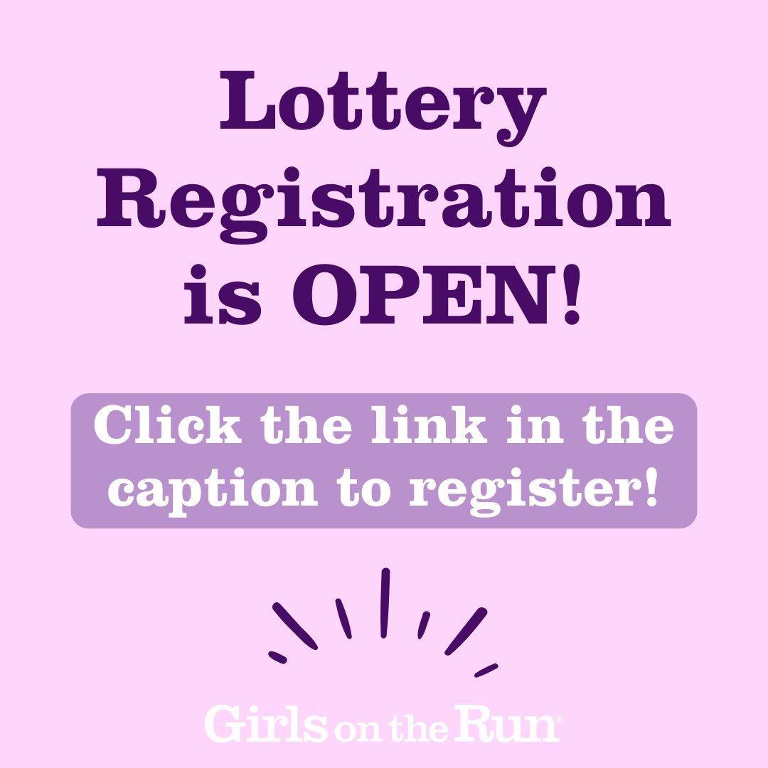 Lottery registration for the Spring 2025 season is open until January 12th at midnight!  Don’t miss your chance to be part of this empowering journey—register now if you haven’t already! 💫 #GirlsOnTheRun #Spring2025 
pinwheel.us/register/index…