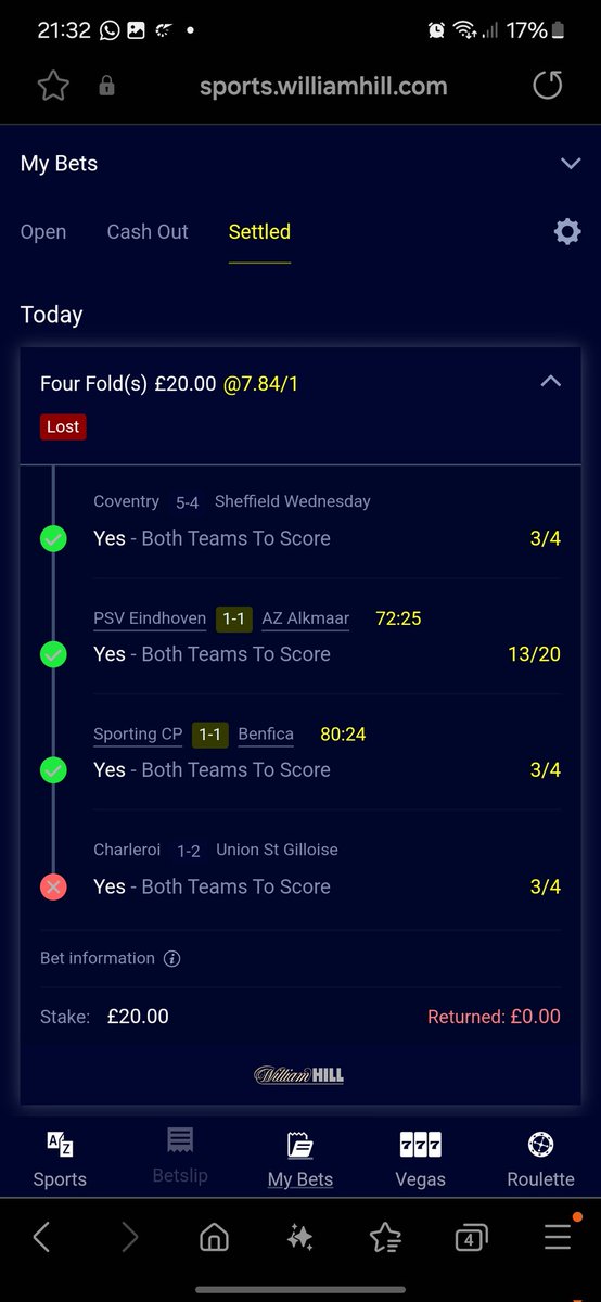 Ross_JR89's tweet photo. @WilliamHill why is this settled as a loss? https://t.co/deq2TUKuje
