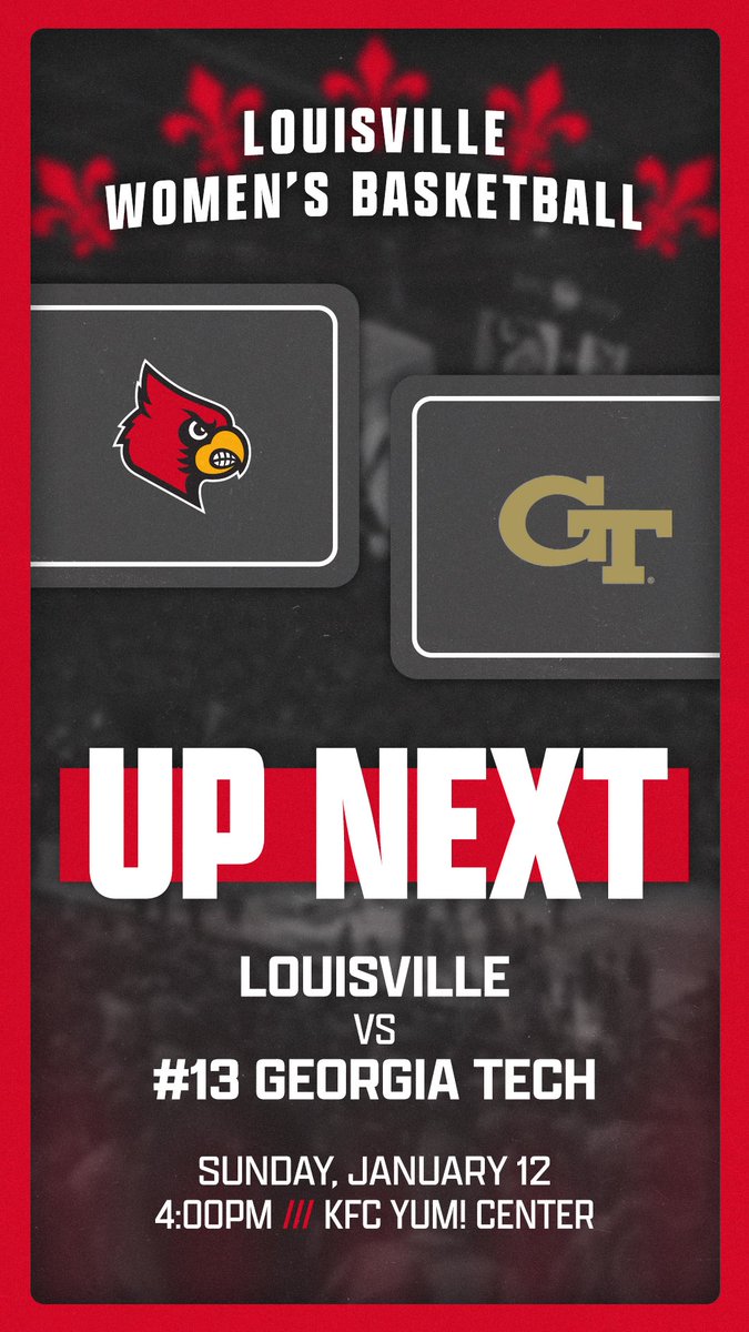 LouisvilleWBB's tweet photo. Full steam ahead 💨

Up Next - No. 13 Georgia Tech

📰 https://t.co/fwMjhUFfvp

#GoCards https://t.co/48bTjMdnzF