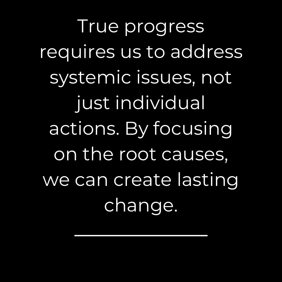 BerniceKing's tweet image. Addressing systemic issues is crucial for creating lasting change. Focusing solely on individual actions often overlooks the underlying structures that perpetuate problems. By identifying and transforming these foundational systems, we can develop sustainable solutions that…