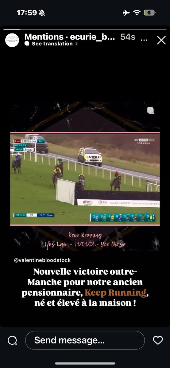 💥 🥇 KEEP RUNNING (Turgeon) Goes in AGAIN, registering his 2nd chase win of the season!!

👍🏼 Congratulations to his owner Mrs J Fowler , trainer <a href="/wgreatrexracing/">Warren Greatrex</a> , his team and jockey James Bowen.

💙💛💙

✉️ Purchased privately as a 4YO 🇫🇷 

#ValentineBloodstock