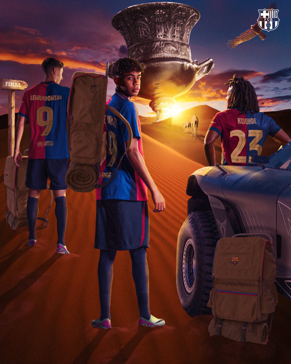 FCBarcelona's tweet photo. No road too long, no rival too strong.
#ElClásico https://t.co/cI6NMvag4H
