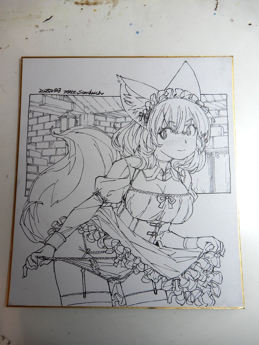 線画。かなり描き込んでいます。 