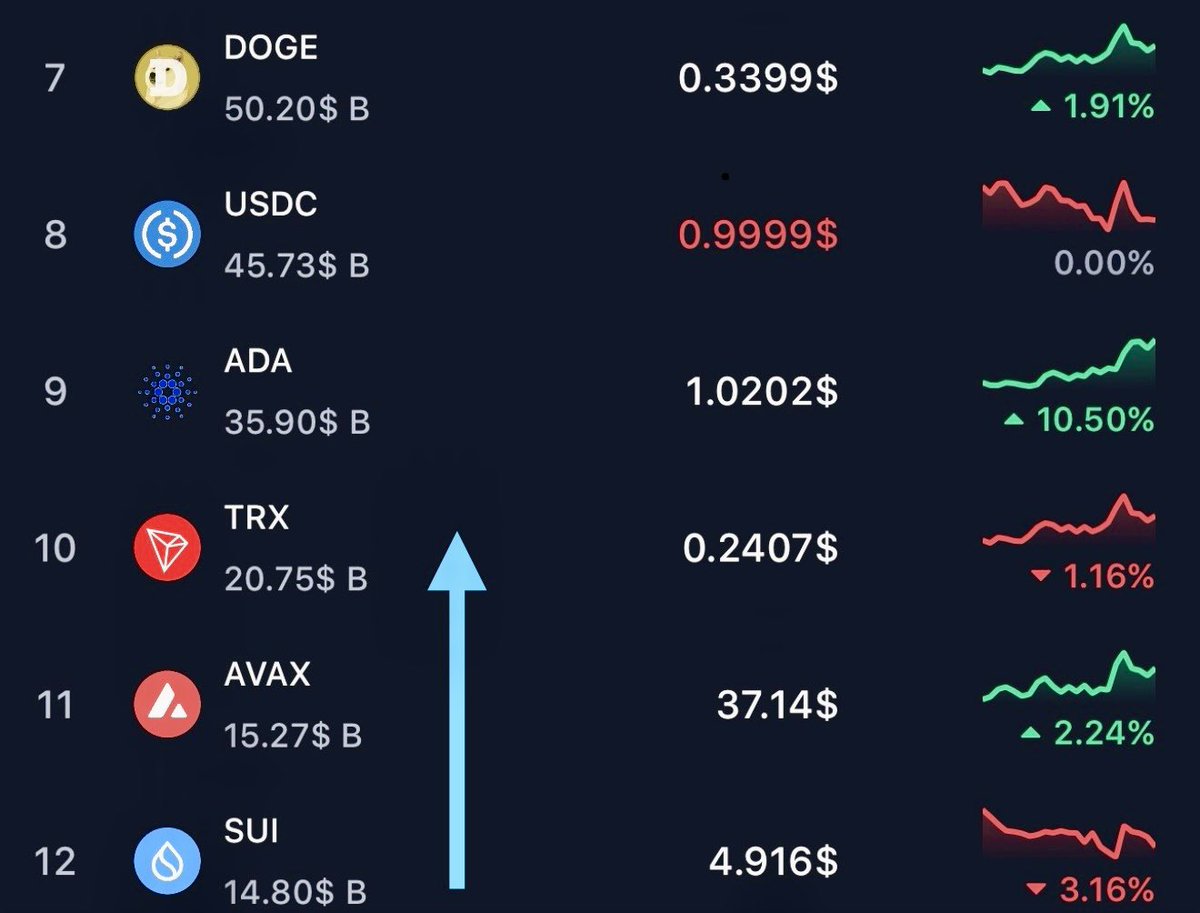 myselfn10n's tweet image. 🚨 JUST IN: $SUI IS ONLY TWO STEPS AWAY TO ENTER TOP 10 🚀
#SuiNetwork #SuiEcosystem #memecoin
#SUI