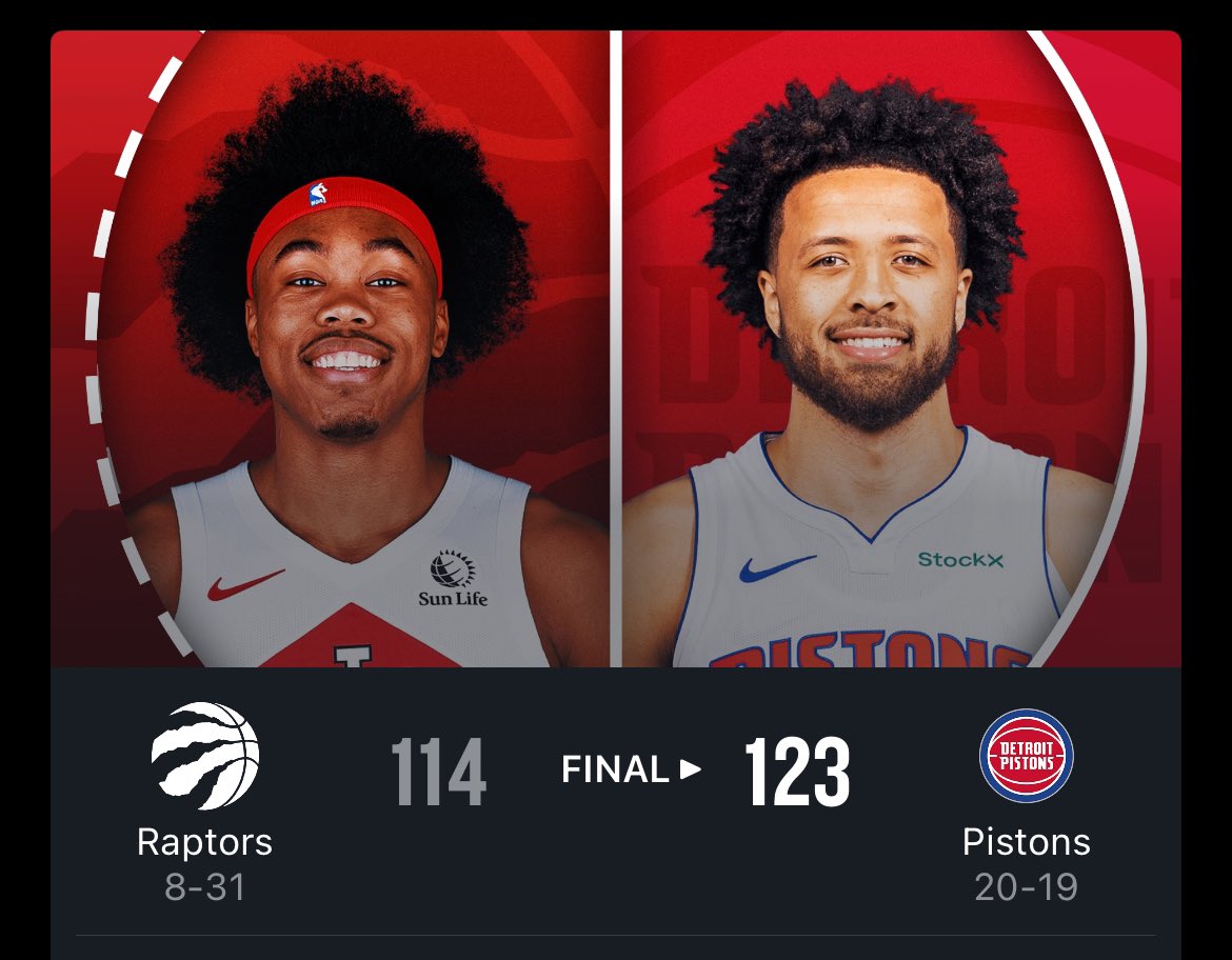 With tonight’s victory over the <a href="/Raptors/">Toronto Raptors</a> , The <a href="/DetroitPistons/">Detroit Pistons</a> are over .500 for the first time in 37 years. #Pistons #Basketball #NBA
