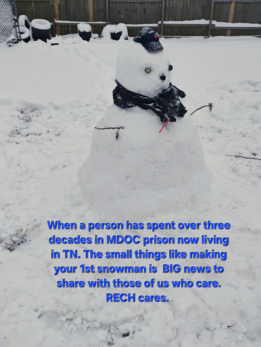 rechpauline's tweet photo. #RECHFoundation caring about the things that matter to those who are reentering society after decades inside MDOC prison in MS who missed out on the simple things. This is a significant #snowman #simplethingsmatter #helpinthehouse #Solutionist #iamaningredient #justicegeneral https://t.co/szTgCuEVSH