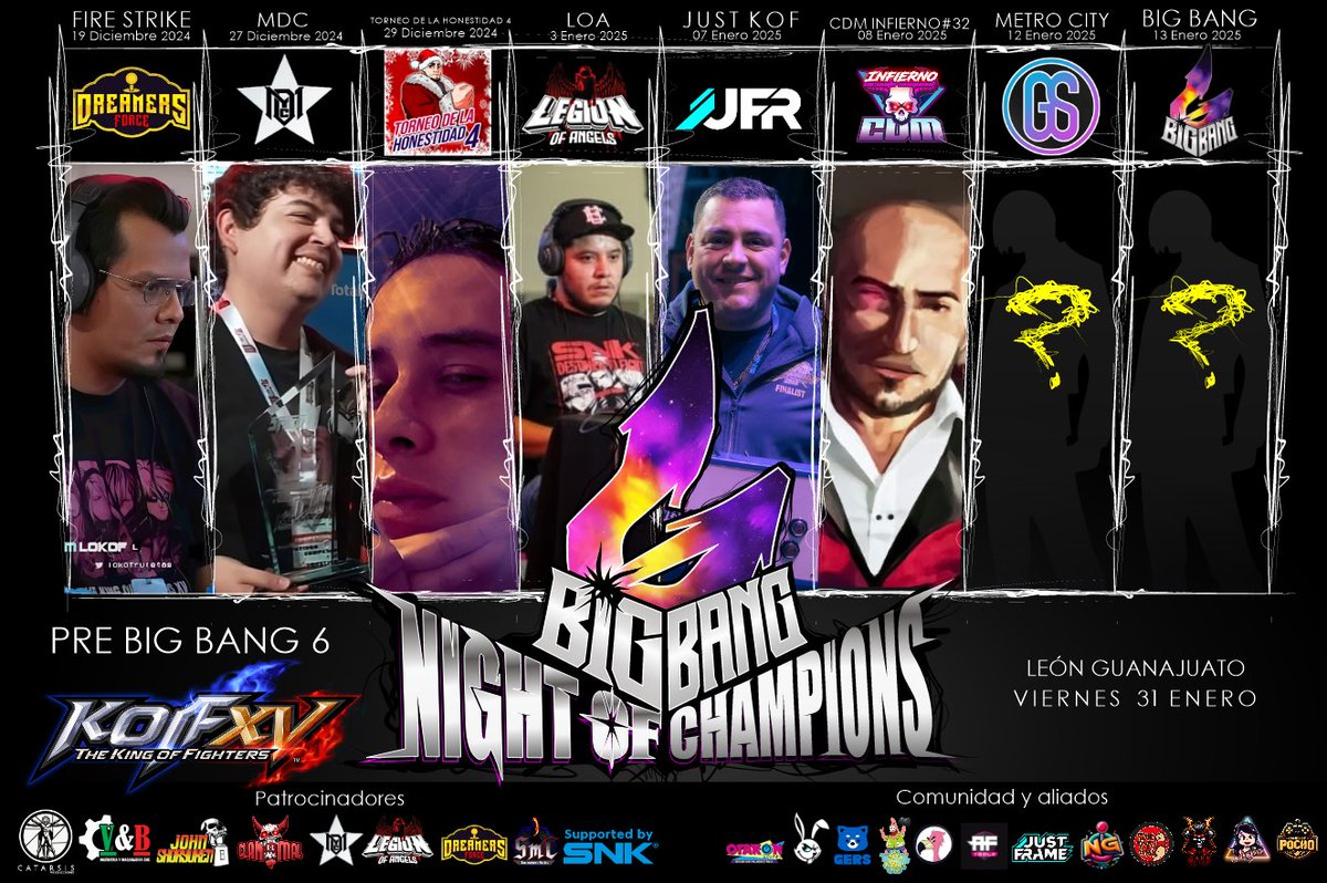 Tomorrow, Metro City Kumite goes off with a bang!! At 7:00pm AST / 5:00pm CDMX where we'll crown the next victor for the big bang 6 qualifiers!

Registration: start.gg/mck
Matcherino: matcherino.com/t/mckbigbang