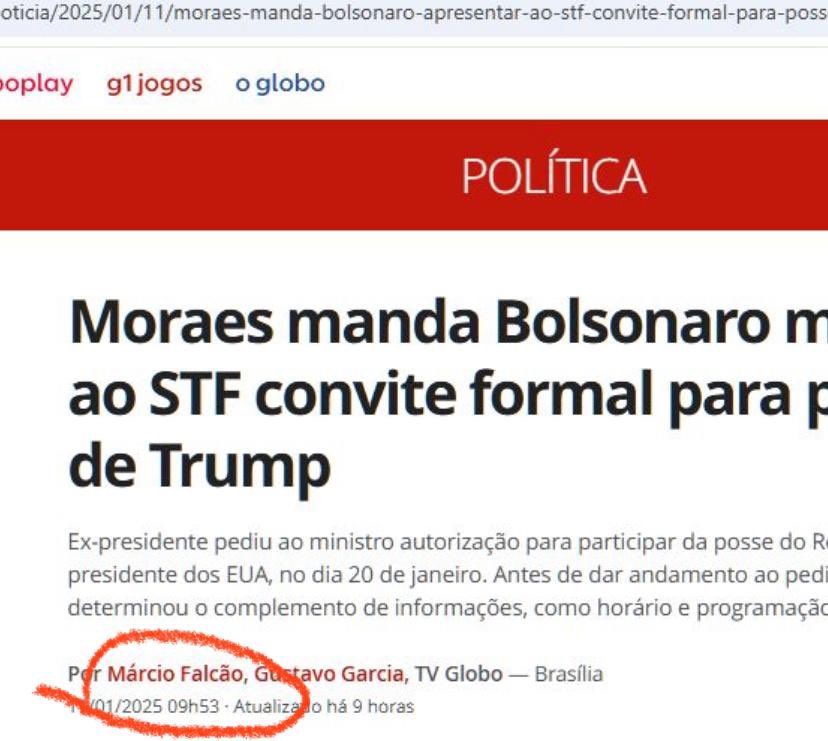 amarianalescano's tweet photo. DAS DUAS, UMA...
Moraes exigiu que Bolsonaro apresentasse o convite de Trump. E 127 segundos depois do documento ser publicado no STF, a Globo já divulgou o doc com matéria completa. 
Ou Moraes vazou pra Globo antes, ou a Globo tem jornalistas a frente do tempo e com bola de cristal. E aí, o que tu acha que aconteceu? Nós sabemos...