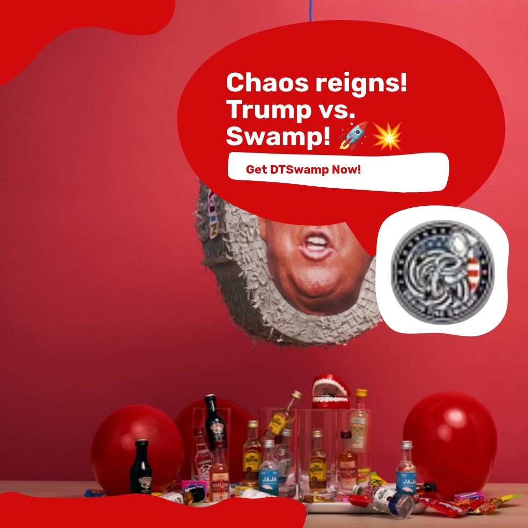 DTSMemeCoin's tweet photo. Trump's draining the swamp, firing corrupt politicians! 💥 

Ready to ride the Trump train? 🚂 

Dive into the chaos with DTSwamp meme coin! 

Let's pump crypto and drain corruption together. 💪 

#DrainTheSwamp #CryptoRevolution 

Get DTSwamp Now! 👉 https://t.co/w9RDnPj84c https://t.co/N3nqUt6TJ3