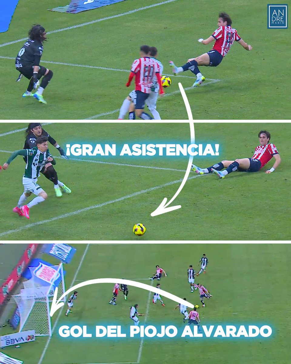 andremarinpuig's tweet photo. Las Chivas se ponen arriba en el marcador con gol del ‘Piojo’ Alvarado que compensó el penal fallado. 

Lo interesante fue la inteligente asistencia de Teun Wilke de 22 años, que dejó solo para rematar al Piojo. https://t.co/Bl22JgVNFy