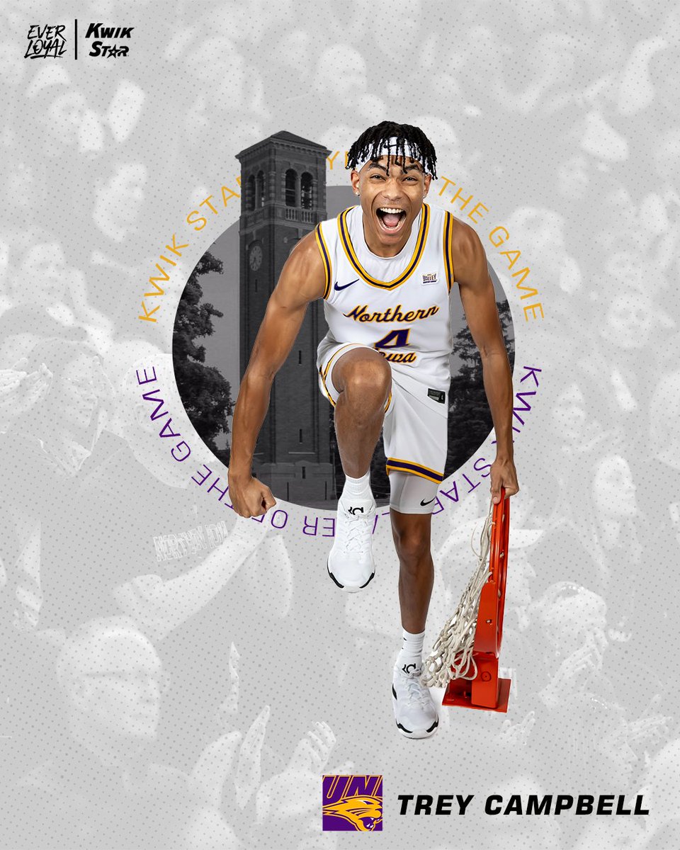 A legendary performance in Normal from Trey Campbell, tonight's <a href="/KwikStar/">Kwik Star</a> Star of the Game!

🏀 30 pts
🏀 10 made field goals
🏀 8 made three-pointers

#EverLoyal #1UNI #Family