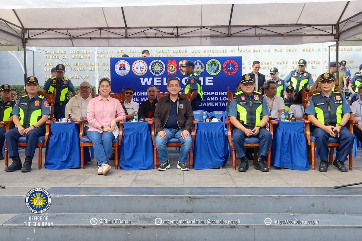 ChairGEGarcia's tweet photo. Inilunsad na po ang @COMELEC checkpoints kasabay ng pagsisimula ng election period at gun ban para sa 2025 NLE, BPE.

Hudyat ito ng pagkakaroon ng kapangyarihan ng COMELEC para magkaroon ng jurisdiction sa bansa na mapanatiling maayos at tahimik ang bansa sa panahon ng eleksyon. https://t.co/DocrOTPVrB