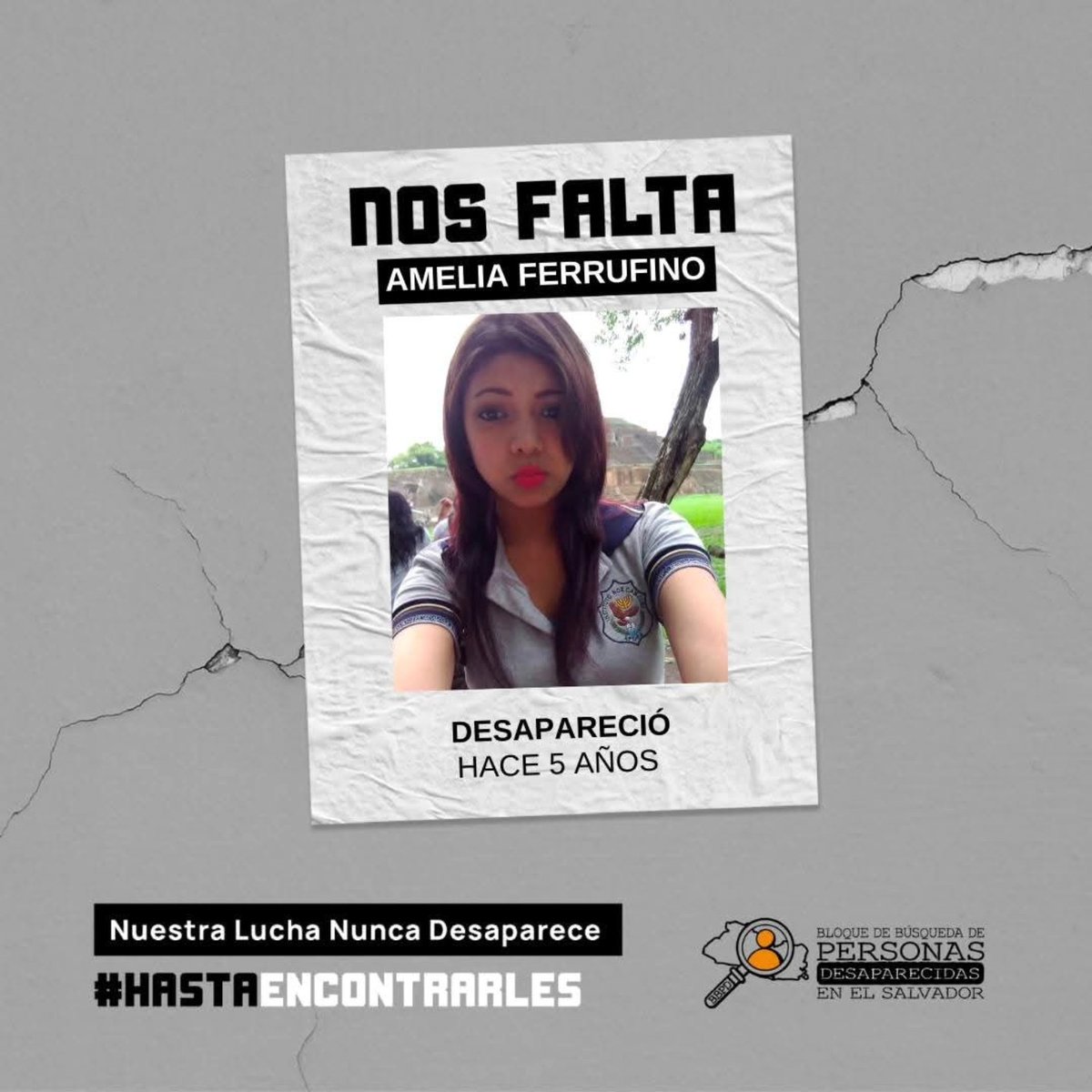 bdebusquedasv's tweet photo. 🚨 🕘 Son las 9 pm del 11 de enero de 2025, hora de recordar que nos faltan muchos seres queridos. Nos falta Amelia Ferrufino de 17 años, desaparecida en mayo de 2019. Nuestra lucha no desaparece #HastaEncontrarles
#HistoriasDeVida #BBPD #PorLosQueNosFaltan https://t.co/YiYcVAlQIG