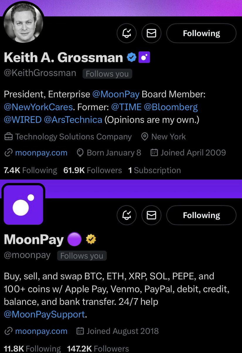 peanutt's tweet photo. thankful for the @moonpay team 💜

a follow, like, comment to a comment, and support of teams does wonders

I just read the post @KeithGrossman made for @BasementRon and the $UFD community, which was incredible

thank you for providing a great option to on-ramp fiat to crypto 📲 https://t.co/rnwpiLDcUr