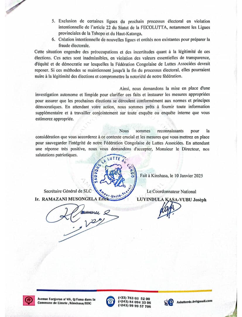 MamboleoMegaman's tweet photo. Sauvons la lutte au Congo asbl, dénonce la Fécolutta de préparer la tricherie aux élections. https://t.co/5dpmTz1JeA