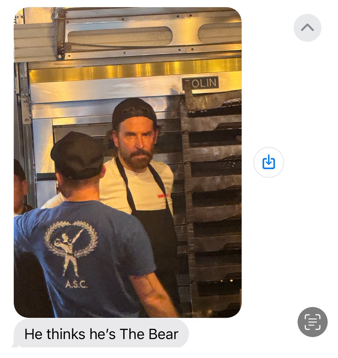 jasonosia's tweet photo. If you stopped by the sandwich shop today, you might have been lucky enough to have Bradley Cooper himself making your sandwich! https://t.co/40MlFhZK5y
