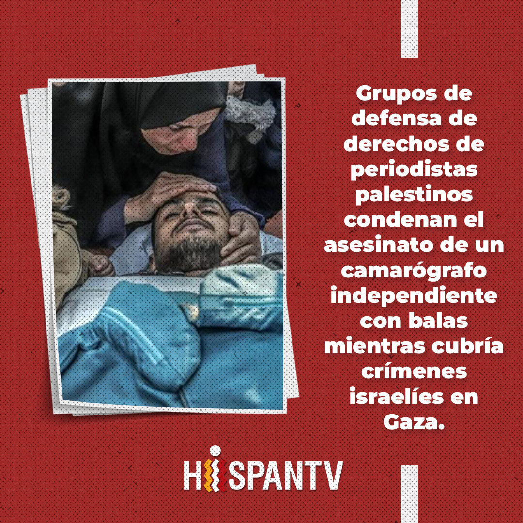 Nexo_Latino's tweet photo. Condenan asesinato deliberado de un 🎥 camarógrafo por 🪖#Israel en 🇵🇸#Gaza

Grupos de defensa de derechos de periodistas palestinos condenan el #asesinato de un #camarógrafo  mientras cubría crímenes israelíes en 🇵🇸Gaza.

🔗👉🏻 Nota completa: https://t.co/KnwLTp1dFy https://t.co/DIiHGmB2SS