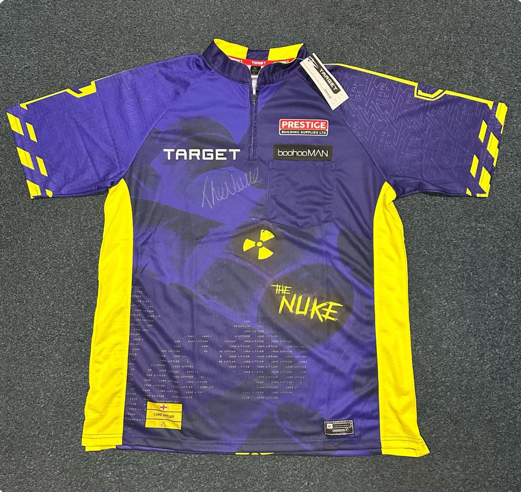 Lorrcall21's tweet photo. I have a Shirt Kindly Signed by @LukeTheNuke180 to raise funds for @mcc20001 ‘s Disability Darts Trips. I’m doing a wheel - they  are £2 each or 3 for £5 - Draw  to be done on 8th Feb - https://t.co/EMiFwwdHLX
#lukelittler #worlddartschampionship 
#darts https://t.co/IgERlkbroE