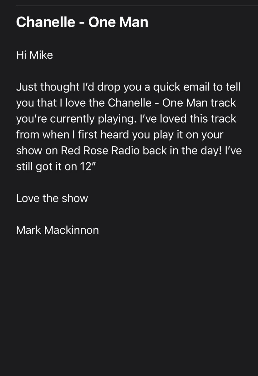 This is what I love about radio and music… it’s all about engagement and creating wonderful memories.

There’s nothing like music to bring people together. 

Thank you Mark for the email 🙏🙏

<a href="/misoulradio/">Mi-Soul</a>
