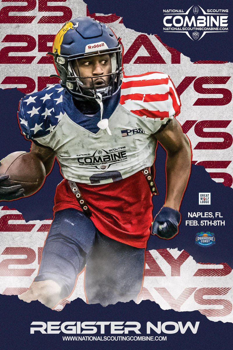 We are 25 days out from the 2025 National Scouting Combine in Naples, Florida. Register! Register! Register! Come gain valuable experience and stellar testing, drills, and competition. We can’t wait to see you there! 

nationalscoutingcombine.com