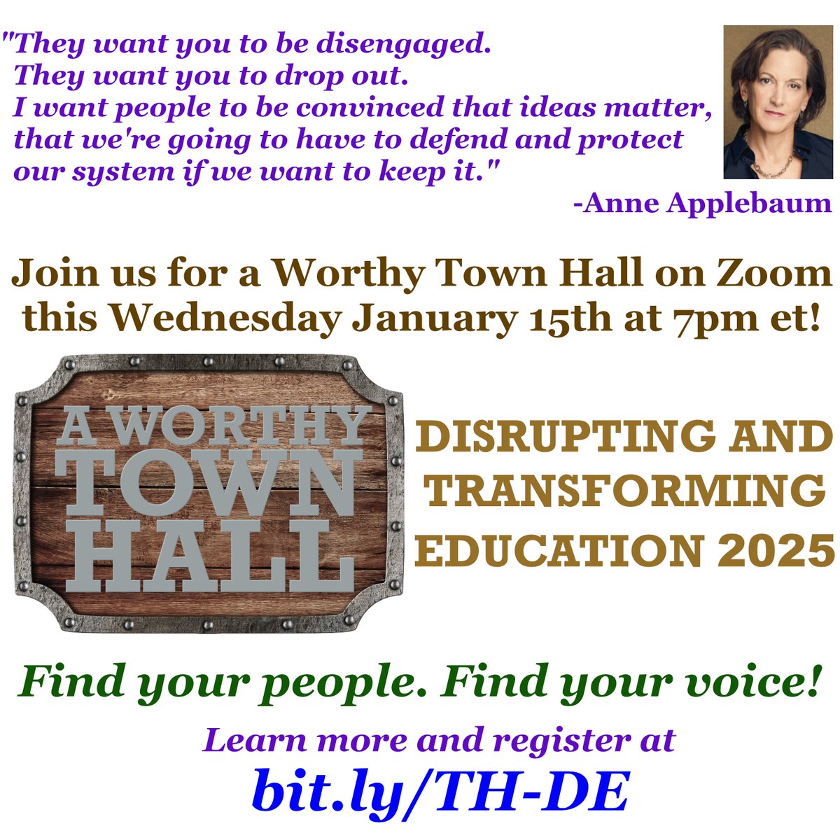 Find your people! Find your voice this Wednesday night at 7pm et! During this 90 minute Town Hall participants will receive strategies for responding effectively, steps to take immediate action, and access to a media kit to help amplify your message! Register for free now at
