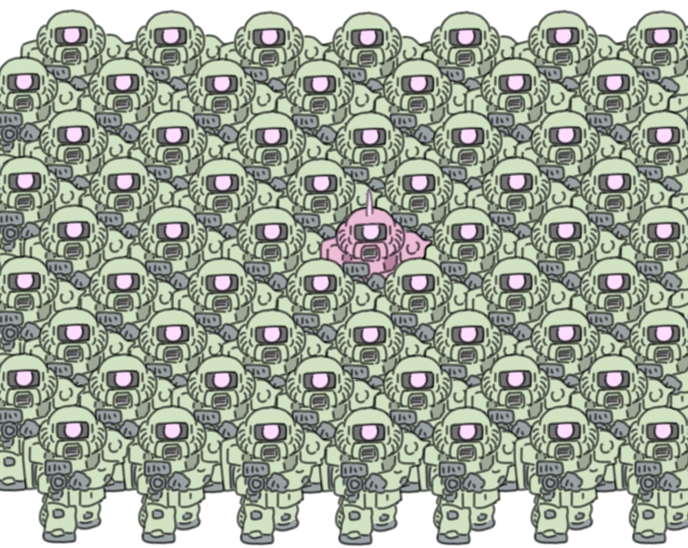 「いいねの数だけザクが増えるとかやったらすっごい数のいいねが来てしまってえらい事に」|にーやんのイラスト