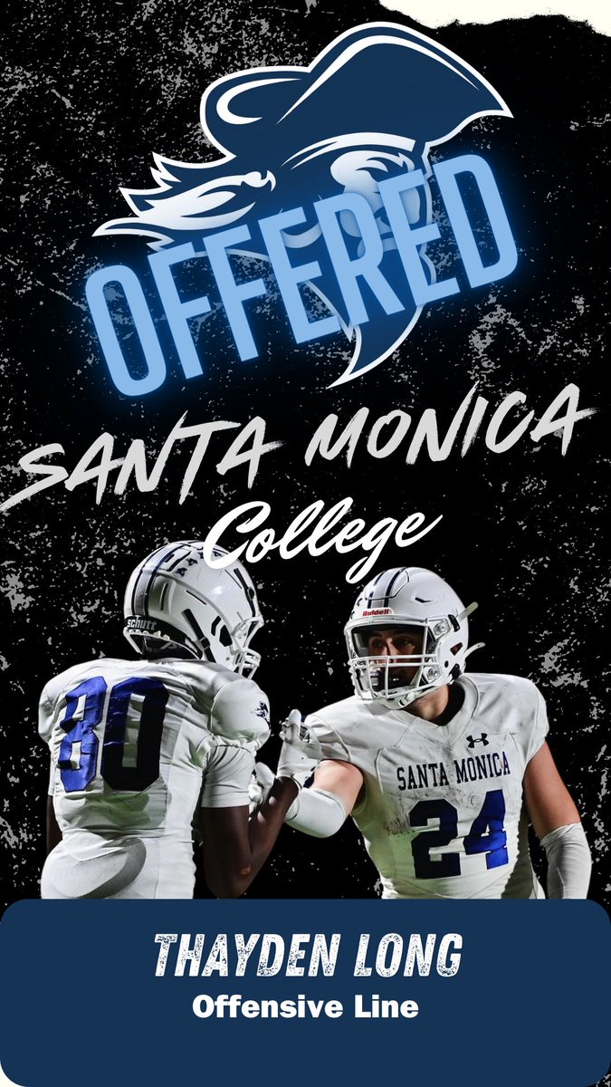 Thayden Long (@thaydenl) on Twitter photo blessed to receive a offer santa monica college after a great talk with <a href="/scox9356/">SK Cox</a>
<a href="/CoachPerrone/">Coach Perrone (My Recruits)</a> <a href="/RonTBAOL/">Ron Sowers</a> @<a href="/CoachThiele/">Tim Thiele</a> <a href="/KamrynBennett/">Kam Bennett</a> <a href="/Cehsfootball/">Centennial Coyotes Football</a> blessed to receive a offer santa monica college after a great talk with <a href="/scox9356/">SK Cox</a>
<a href="/CoachPerrone/">Coach Perrone (My Recruits)</a> <a href="/RonTBAOL/">Ron Sowers</a> @<a href="/CoachThiele/">Tim Thiele</a> <a href="/KamrynBennett/">Kam Bennett</a> <a href="/Cehsfootball/">Centennial Coyotes Football</a>