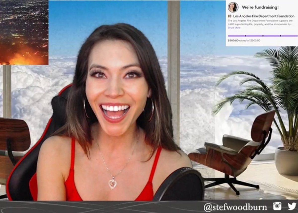 DAY 2 of our Twitch Charity Stream for <a href="/LAFDFoundation/">LAFD Foundation</a> ! We raised $500 on Day 1, thank you <a href="/Steflings/">Steflings</a> <a href="/Twitch/">Twitch</a> stream! <a href="/LAFD/">LAFD 🔥</a> are heroes, I wouldn't be safe or have a home without them. 

Come hang, give if you can 5-hour charity stream on Day 5 of #lafires twitch.tv/stefwoodburn