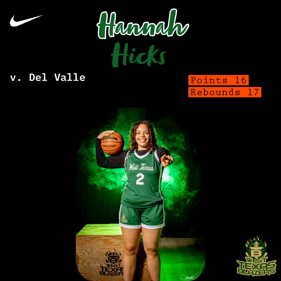 Double Double Alert‼️🚨

2026 Hannah Hicks El Dorado was massive again on the boards, this time against Del Valle on Friday w/ 1️⃣7️⃣ boards &amp; 1️⃣6️⃣ points while helping her team get the W.

#BlazerGirl #WTBB
