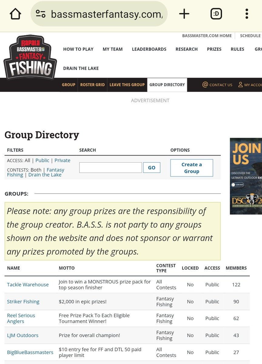 AnglersReel's tweet photo. Come join us on https://t.co/ovJcjY7AH7 for some Fantasy Fishing Fun....totally free to play...once your account is setup search groups for Reel Serious Anglers.

#bassfishing #bassmasters #fantasyfishing #largemouthbass #ReelSeriousAnglers #BasProShops #bass #adventure #fishing https://t.co/hyDLSGKsMB