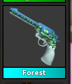 afkpot's tweet photo. For some reason, the "Forest" gun is glitched, and it's pointing to my leg. @MM2Overview @jdrbx @Colbemo https://t.co/vVQ4pf8oNE