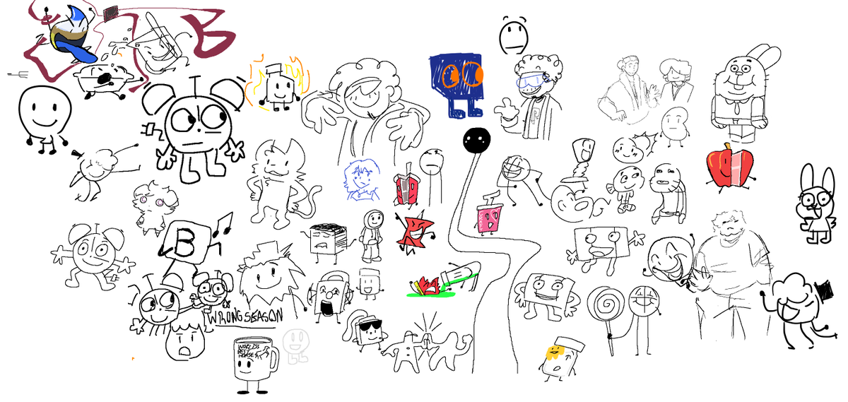 ObjectConHQ's tweet image. Here are the final canvases for the Drawing and QnAs today! Thank you everyone for coming on to the stream! We hit $1000!!!!!