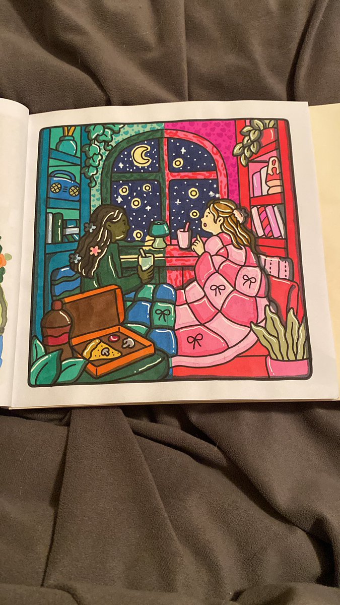i fear i have been sucked into colortok, so enjoy my favorite page i've done so far based on elphie and glinda 🥹🥹