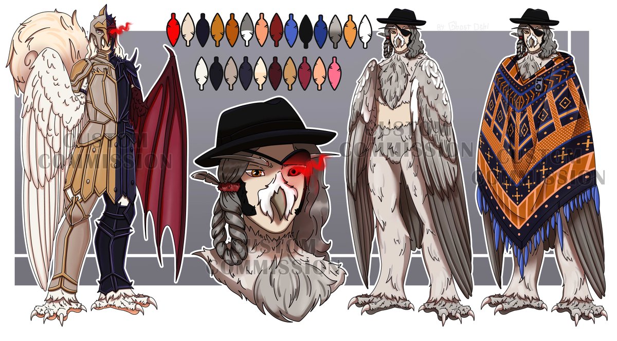 Ghost_Oshi's tweet photo. And another custom commission! This one is for @doctor_dinos, I had so much fun drawing wings and fur! ^^
___
#commission #OC #referencesheet #reference #custom #customdesign #owl #wings #poncho https://t.co/93kuOh8Ed1