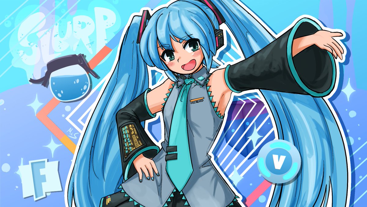 i can't wait for miku festival pass so i did a redraw of the project diva megamix+ render all the fortnite leakers keep using