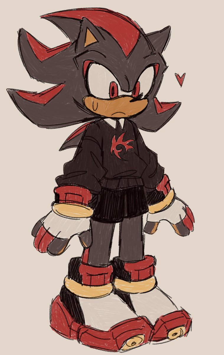 lost_st4rz's tweet image. i like drawing him in cute clothes 

#ShadowTheHedgehog