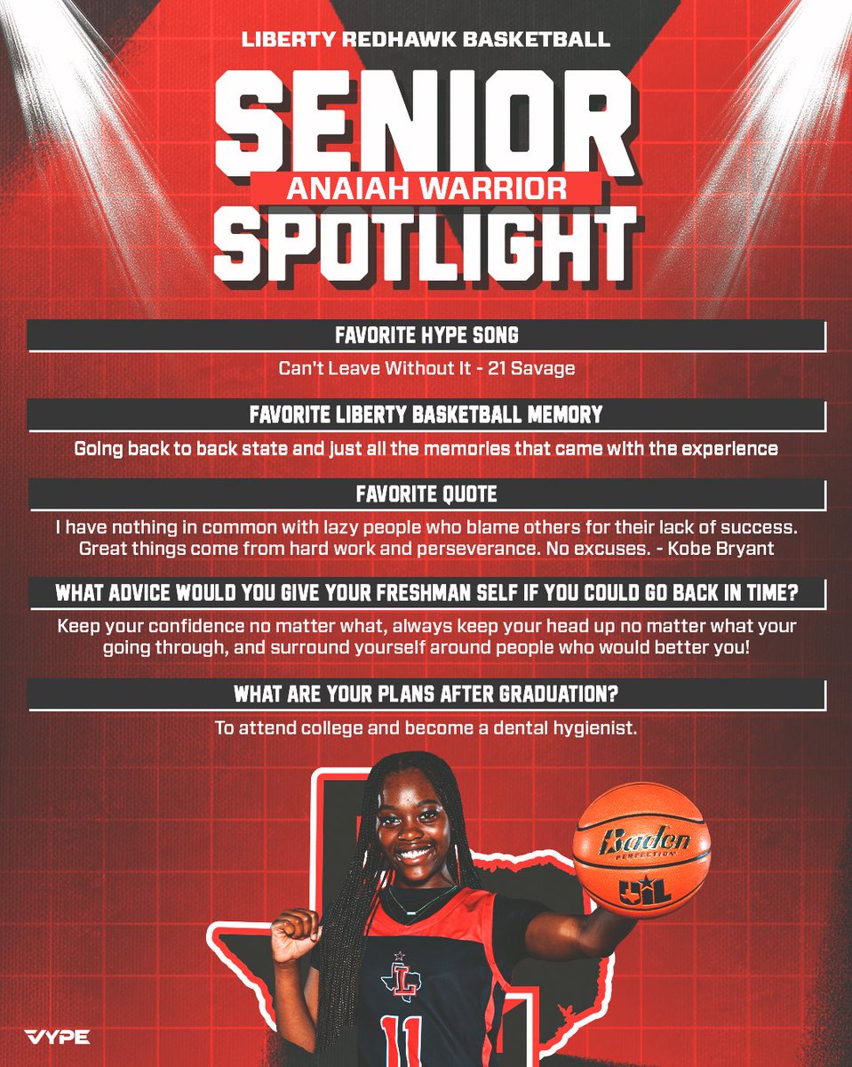 redhawk_bbclub's tweet image. Senior Spotlight 🔦Anaiah Warrior