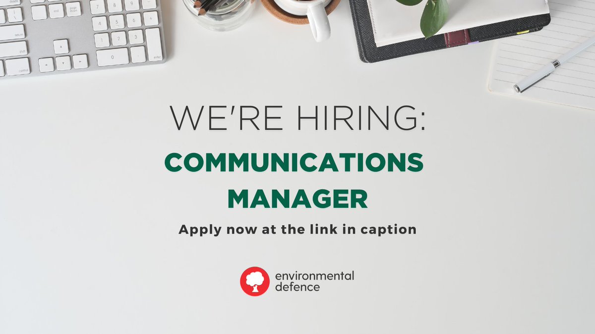 envirodefence's tweet photo. 📣 Calling all communications professionals: Join our team as a Communications Manager! We're looking for someone who can use digital advocacy, media relations, social media, and traditional marketing to help us effect real and lasting change. Think you or someone you know is right for this role? Use the link below to read the full job description and to apply! 

https://t.co/RldY2Y12mM

#hiring #jobs #jobsearch #recruitment