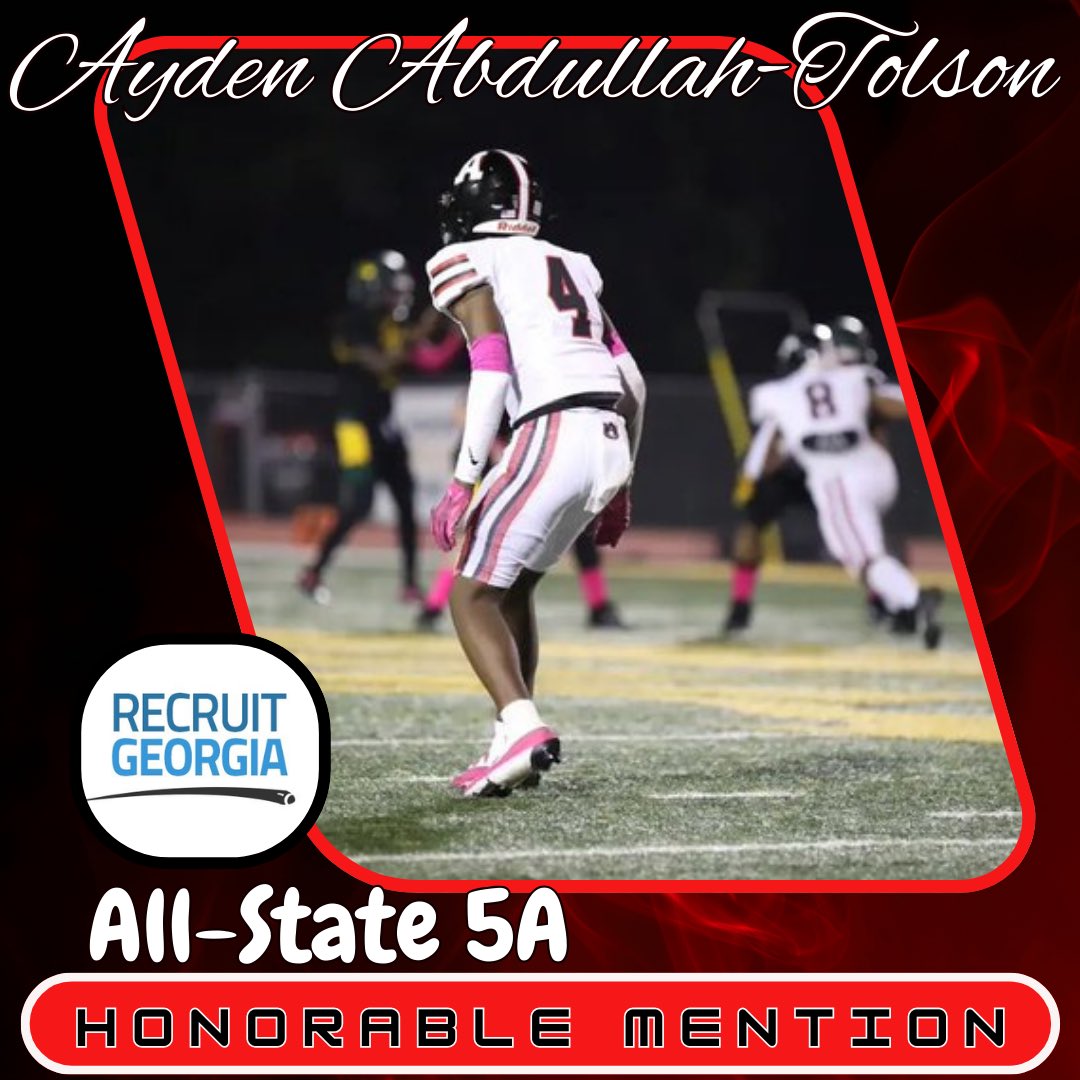 Alexander Football (@alexanderfball) on Twitter photo Shout-Out to <a href="/chris_hutch5/">Chris Hutchinson</a> and <a href="/TolsonAyden21/">Ayden Abdullah-Tolson 6’1 200 SAFETY OLB/HYBRID/WR</a> for being named to the <a href="/RecruitGeorgia/">Recruit Georgia</a> 5A All-State #ATC Shout-Out to <a href="/chris_hutch5/">Chris Hutchinson</a> and <a href="/TolsonAyden21/">Ayden Abdullah-Tolson 6’1 200 SAFETY OLB/HYBRID/WR</a> for being named to the <a href="/RecruitGeorgia/">Recruit Georgia</a> 5A All-State #ATC