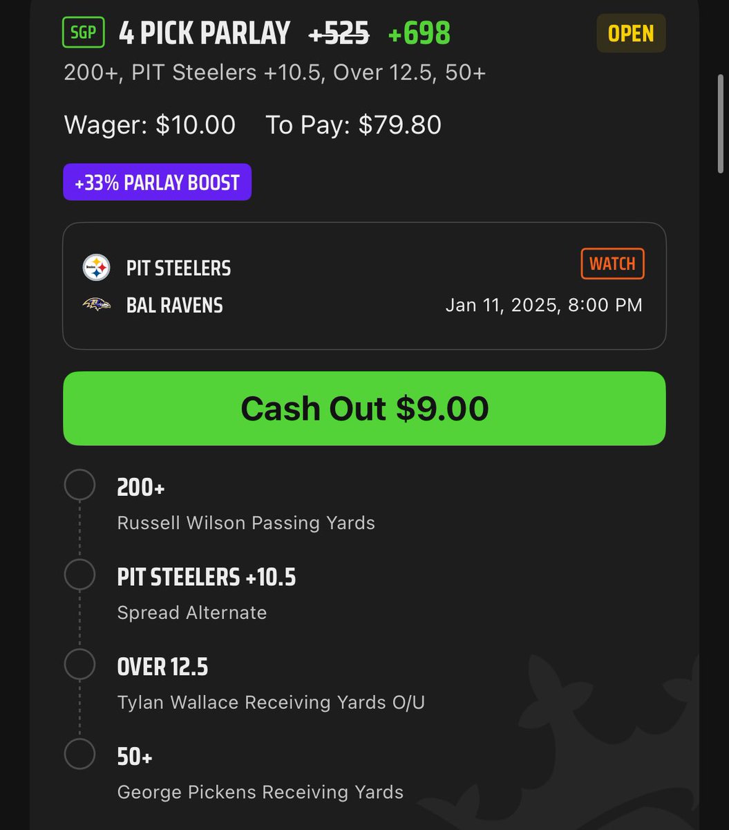 clark_sheakley's tweet photo. Got to get some action on the Steelers/Ravens… time to cash in 🤑🤑🤑

#Ravens #SteelersNation #RusBus #Pickens #BermudaBall https://t.co/q3Me8xi4Uq