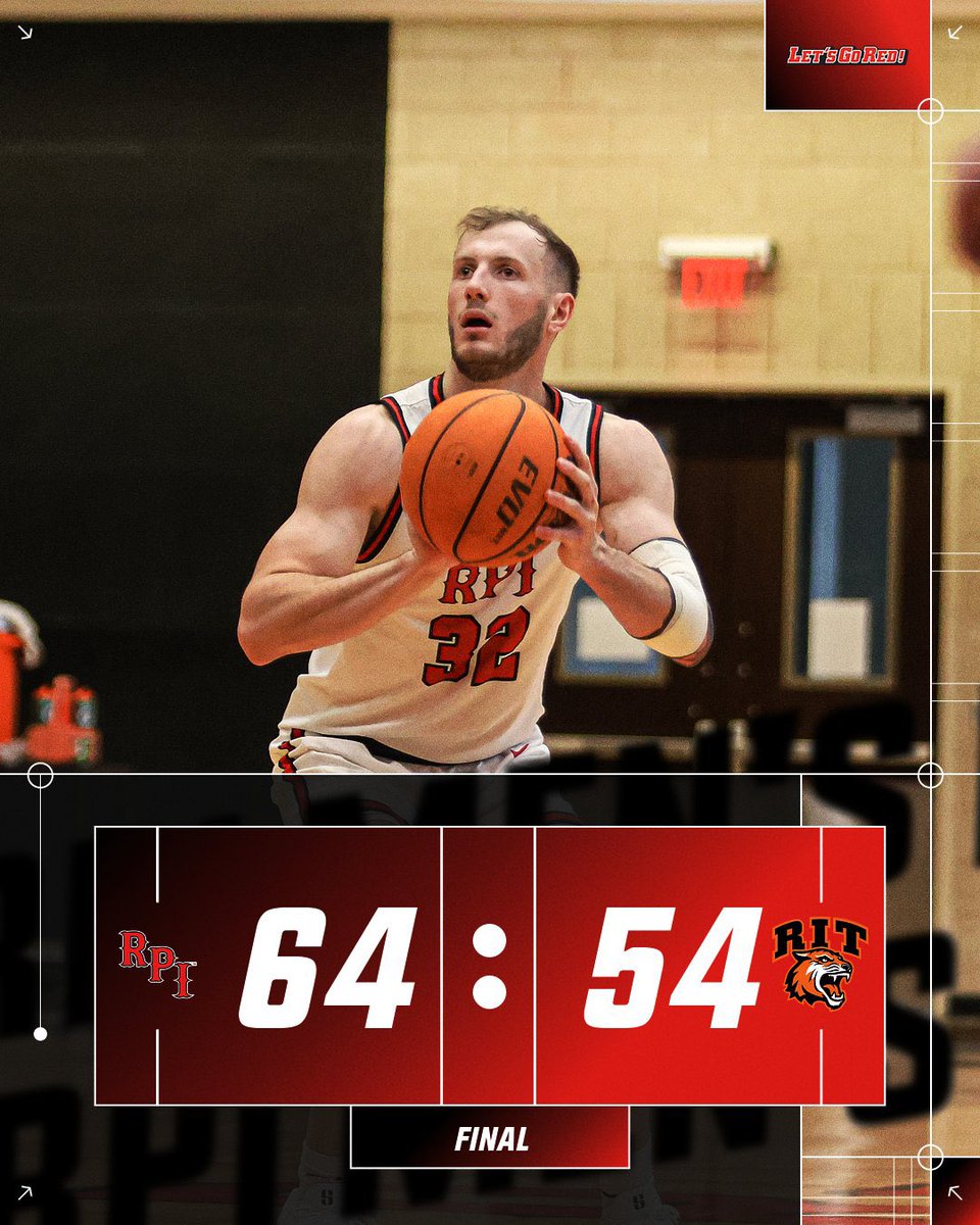 RPI_MBB's tweet photo. #WINsselaer 

RPI defeated RIT at home in a day 2 @llathletics matchup 64-54!

RPI was lead by Dylan Matchett with 18 points, followed by PJ Scalisi with 12 points and Avery Eugster with 11 points.

#letsgored #d3hoops https://t.co/PFt0HeVa6q