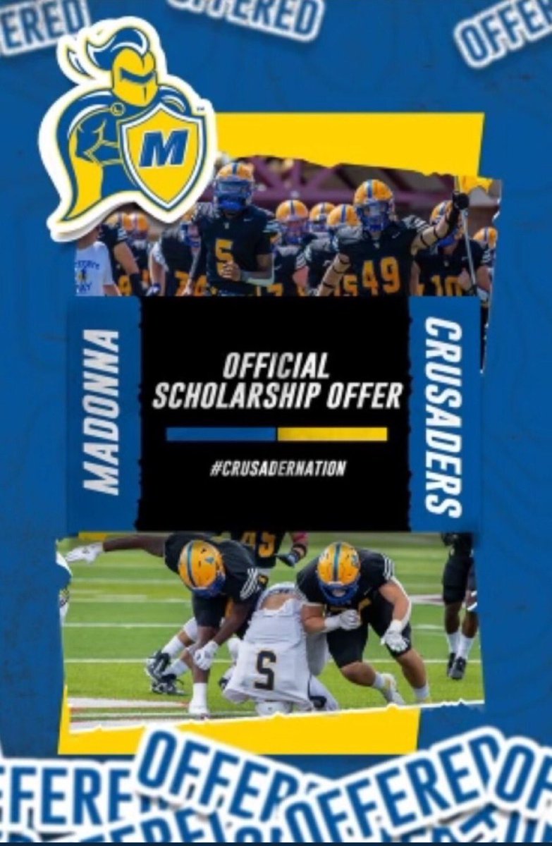 D_Aguirre60's tweet photo. After having a conversation with @MUCrusadersFB coaching staff, I have received an offer to continue my football journey. 
Thank you to all my coaches who have helped me become a better athlete.
@WC_ChargersFB @CoachK_ODonnell @BrettGuminsky https://t.co/f1bsCiDg5F