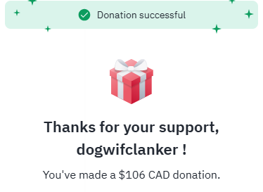 DogwifClanker's tweet photo. @_proxystudio let me kick it off with a $100 donation! https://t.co/Tphqe441iK
