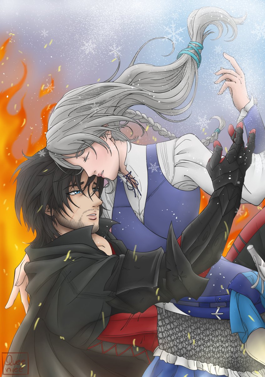 My contribution for the <a href="/clijifanzine/">🔥Moongazers ❄️ - A Warfield Fanzine</a> that released yesterday! It was fun to be part of this project, among amazing artists and writers!
Please check it out, its free! #ffxvi #cliji