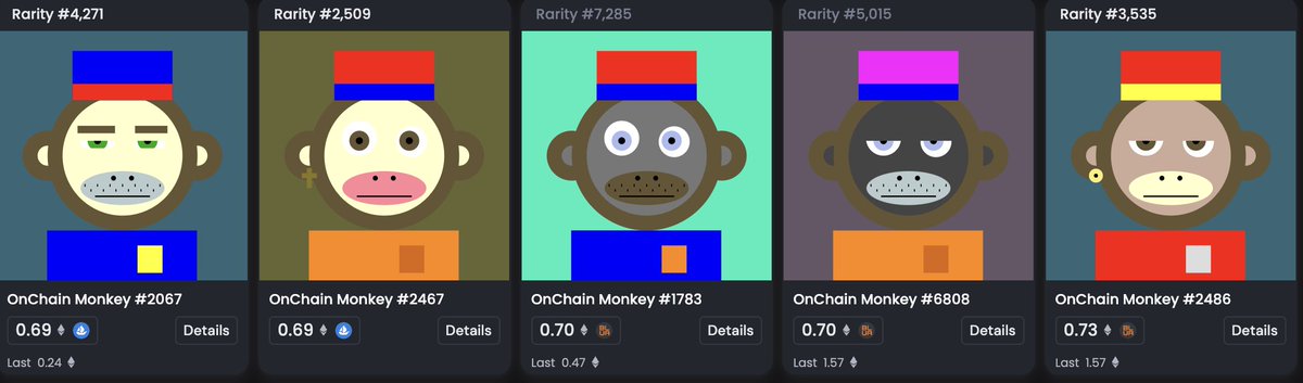 Wondering if I shoud mention the current arbitrage opportunity between Ethereum and Bitcoin <a href="/OnChainMonkey/">OnChainMonkey®</a>'s, even when you factor in the next bitcoin teleburn fee. 
But dont do it for money. Be a legend &amp; save an ETH monkey by bringing him to <a href="/Bitcoin/">Bitcoin</a>, the premium Blockchain