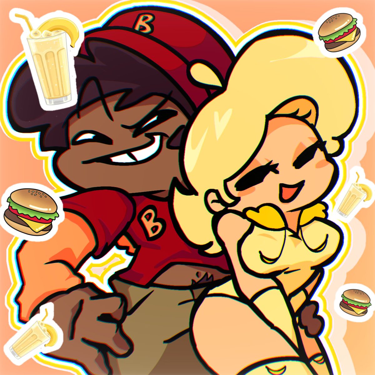 🍔Burger and banana milkshake🍌
#fnf #fridaynightfunkin