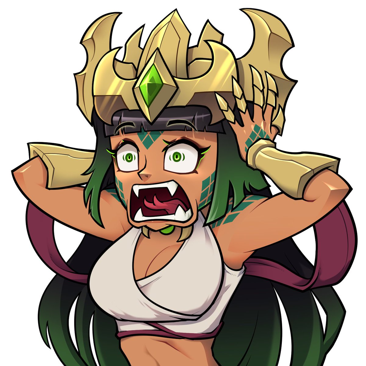 NickyBoiYT's tweet photo. Seeing the plush goal emotes WIP is causing my brain worms to keep pestering me about how I should be self indulgent and c0mmission artwork of the Snake Lady help https://t.co/T6ngcaoKVm