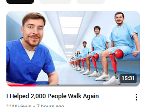 11 million views in 7 hours mr beast has fallen